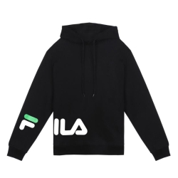 Fila Logo - Miesten Hoodie - Mustat | FI-69145